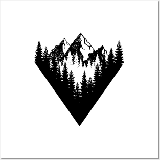 Mountains And Forest. Geometric Style Posters and Art